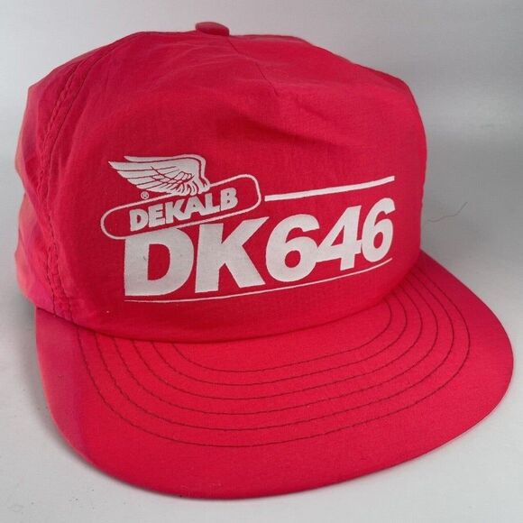 Dekalb DK646 Neon Pink Snap Back Farmer Hat Cap Ag Seed Corn Swingster USA KCMO - Picture 1 of 10